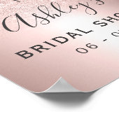 バラ金ゴールド箔グラデーションブライダルシャワー歓迎 ポスター (角)