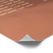 バラ金ゴールド箔シナモンカンタローペ水彩 ポスター (角)