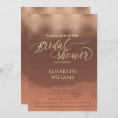 バラ金ゴールド箔シナモンカンタローペ水彩 招待状 (正面/裏面)