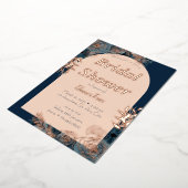 バラ金ゴールド箔ブライダルシャワーフローラ招待状 箔招待状 (回転した状態)