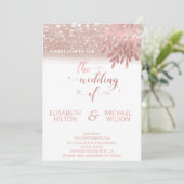 バラ金ゴールド箔植物華麗な書道 招待状 (スタンド正面)