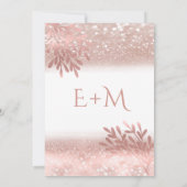 バラ金ゴールド箔植物華麗な書道 招待状 (裏面)