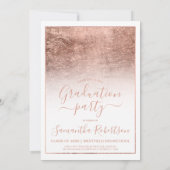 バラ金ゴールド箔縁ど書道写真卒業 招待状 (裏面)