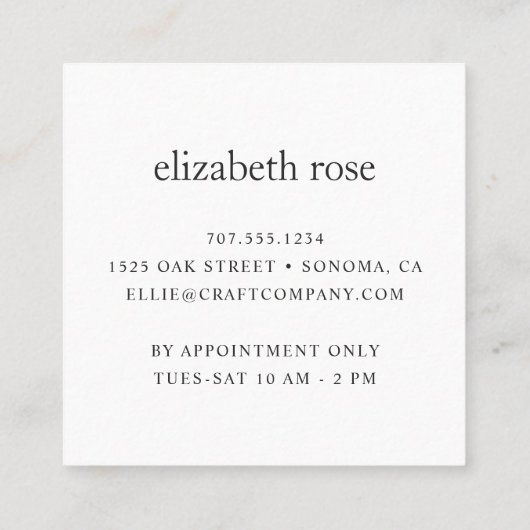 バラ金ゴールド糸 |編み物かぎ手作り工芸品 スクエア名刺 (裏面)