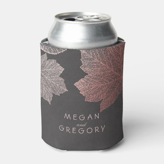 バラ金ゴールド紅葉素朴シャルボ結婚ード 缶クーラー (缶正面)