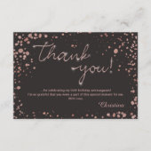 バラ金ゴールド紙吹雪ありがとうノートカード エンクロージャーカード (正面)