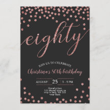 バラ金ゴールド紙吹雪エレガント80誕生日女性