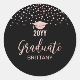 バラ金ゴールド紙吹雪クラス卒業パーティーの好意 ラウンドシール