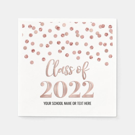 バラ金ゴールド紙吹雪クラス2022 スタンダードカクテルナプキン (正面)