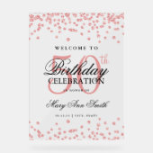 バラ金ゴールド紙吹雪グリッター50th誕生日へようこそ アクリルサイン (正面)