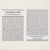 バラ金ゴールド紙吹雪グレーイヤリングホルダーカード (正面&裏面)