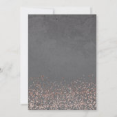 バラ金ゴールド紙吹雪グレーセメント結婚タイポグラフィ 招待状 (裏面)