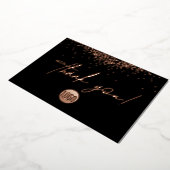 バラ金ゴールド紙吹雪ビジネスクリプトありがとう 箔シーズンカード (回転した状態)