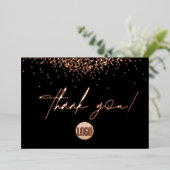 バラ金ゴールド紙吹雪ビジネスクリプトありがとう 箔シーズンカード (立ち正面)