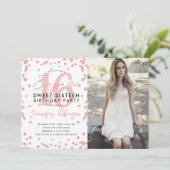 バラ金ゴールド紙吹雪フォトサプライズSweet 16 招待状 (スタンド正面)