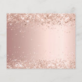 バラ金ゴールド紙吹雪ブライダルシャワーレシピカード (裏面)