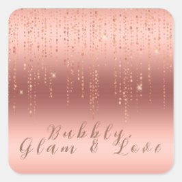 バラ金ゴールド紙吹雪ブライダルシャワー スクエアシール