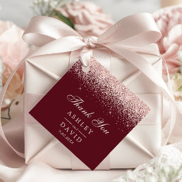 バラ金ゴールド紙吹雪ブルグンディモダン結婚ズ フェイバータグ