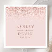 バラ金ゴールド紙吹雪モダン赤面結婚ピンク スタンダードカクテルナプキン