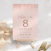 バラ金ゴールド紙吹雪モダン赤面結婚ピンク テーブルナンバー