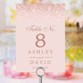 バラ金ゴールド紙吹雪モダン赤面結婚ピンク テーブルナンバー