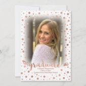 バラ金ゴールド紙吹雪写真卒業 招待状 (正面)