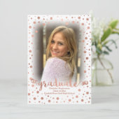 バラ金ゴールド紙吹雪写真卒業 招待状 (スタンド正面)