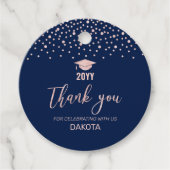 バラ金ゴールド紙吹雪卒業パーティーありがとう フェイバータグ (正面)