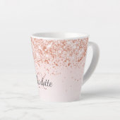 バラ金ゴールド紙吹雪名スクリプト カフェラテマグ (右アングル)