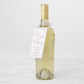 バラ金ゴールド紙吹雪白結婚歓迎 ボトルネックタグ (アングル)