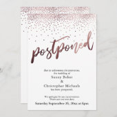 バラ金ゴールド紙吹雪結婚の更新カード 招待状 (正面/裏面)