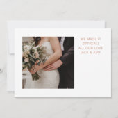 バラ金ゴールド紙吹雪結婚写真の発表 招待状 (裏面)