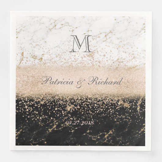 バラ金ゴールド紙吹雪結婚大理石のアートワーク (正面)