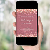 バラ金ゴールド紙吹雪誕生日 招待状