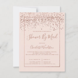 バラ金ゴールド紙吹雪赤面ブライダルシャワーbyメール 招待状