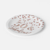 バラ金ゴールド紙吹雪50及び素晴らしい誕生日 ペーパープレート (アングル)