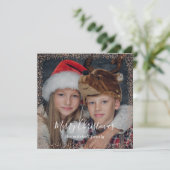 バラ金ゴールド紙吹雪 |メリークリスマス写真 シーズンカード (スタンド正面)