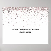 バラ金ゴールド紙吹雪DIYカ空白のスタムウェディングサイン ポスター (正面)