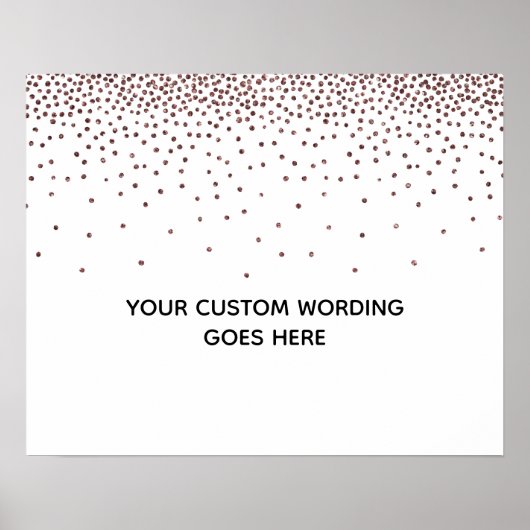 バラ金ゴールド紙吹雪DIYカ空白のスタムウェディングサイン ポスター (正面)