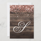 バラ金ゴールド素朴グリッターウッド40th誕生日 招待状 (裏面)