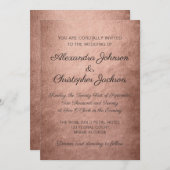 バラ金ゴールド素朴フォイルシンプル結婚式招待状 招待状 (正面/裏面)