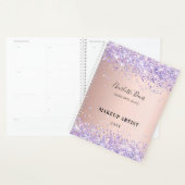 バラ金ゴールド紫の名前署名2026 プランナー手帳 (ディスプレー)