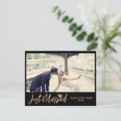 バラ金ゴールド結婚たった今結婚しましたの写真の発表 招待状 (スタンド正面)