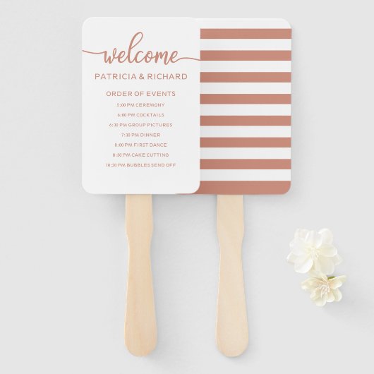 バラ金ゴールド結婚のイベント予定表の順序 ハンドファン (正面&裏面)