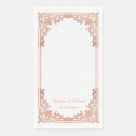 バラ金ゴールド結婚のエレガントヴィンテージアンティークスクリプト (正面)