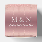 バラ金ゴールド結婚のギフトボックスの名前をカスタムすると手紙 フェイバーボックス (上部)