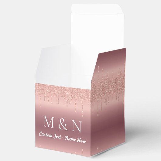 バラ金ゴールド結婚のギフトボックスの名前をカスタムすると手紙 フェイバーボックス (オープン)