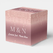 バラ金ゴールド結婚のギフトボックスの名前をカスタムすると手紙 フェイバーボックス (裏面サイド)