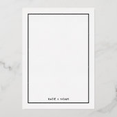 バラ金ゴールド結婚のフォトフラットサンキューカード 箔招待状 (裏面)