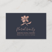 バラ金ゴールド結婚のフローラデザイナーブルー 名刺 (正面)